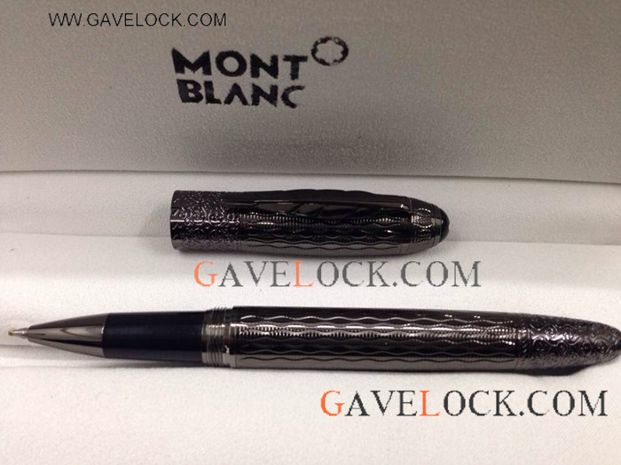 Fake Montblanc Pen-Daniel Defoe Rollerball All Black Pen- AAA Copy